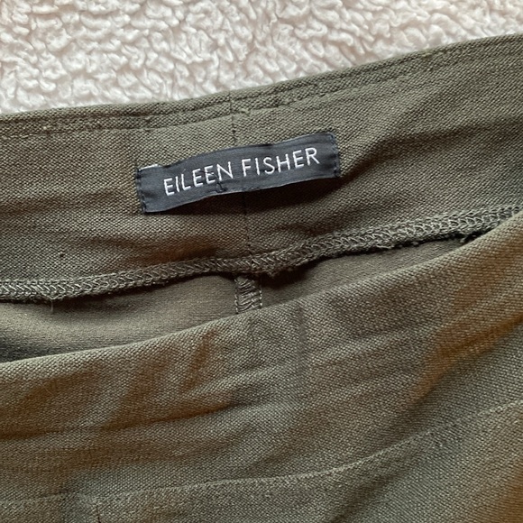 Eileen Fisher green stretch ankle-length pants - Picture 3 of 5